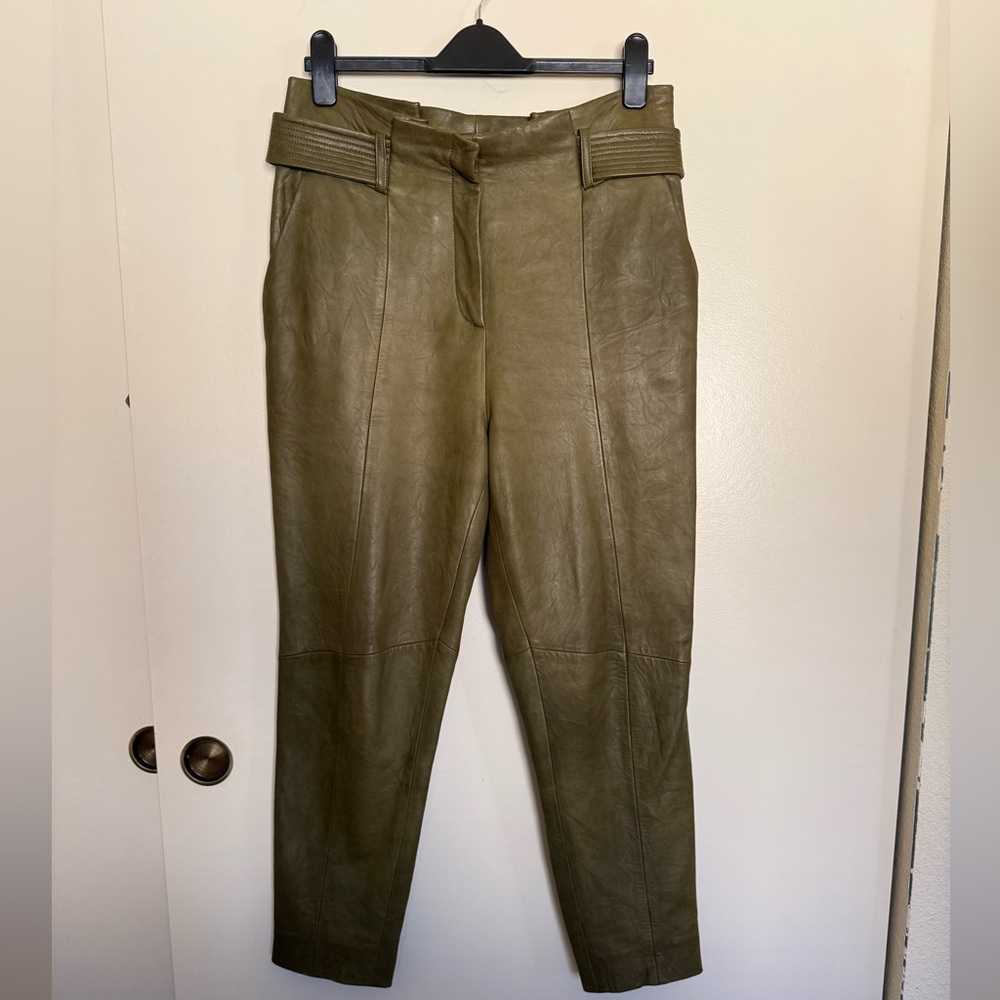 Veronica Beard Khaki Leather Jacket